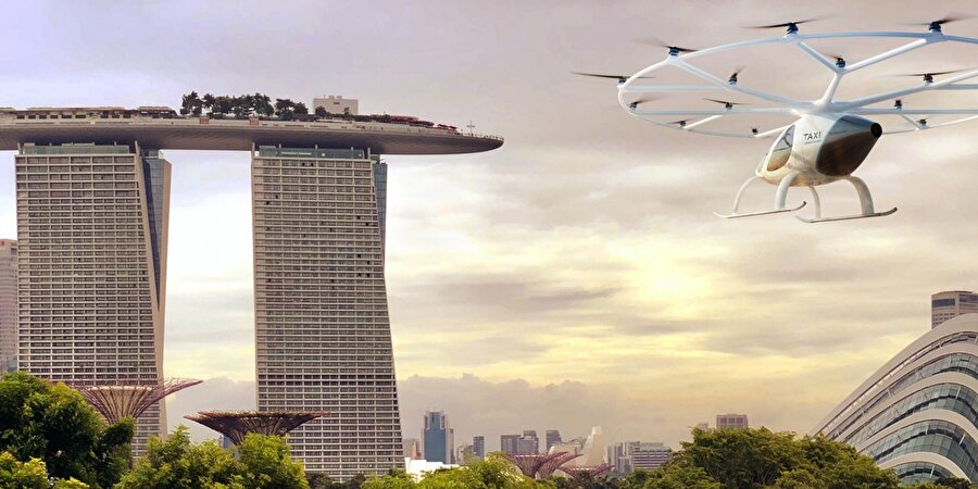 VoloCity, şu ana kadar şirketin geliştirdiği en güçlü Volocopter. Geçtiğimiz yıllarda yapılan kapsamlı test programlarından toplanan tü bilgiler bu araçta toplanmış durumda.