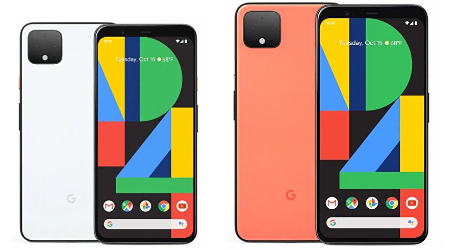 Pixel 4 ve Pixel 4 XL

                                    
                                    Pixel serisinin yeni üyeleri Pixel 4 ve Pixel 4 XL da etkinlik kapsamında tanıtılanlar arasındaydı. Sırasıyla 5.7 inç ve 6.3 inç ekran boyutlarına sahip olan telefonlar, Qualcomm Snapdragon 855 yongasına ve 6 GB RAM'e sahip. Arkada 12 MP + 16 MP olmak üzere çift kameranın yer aldığı telefonlarda batarya kapasiteleri ise sırasıyla 2800 mAh ve 3700 mAh.
                                
                                