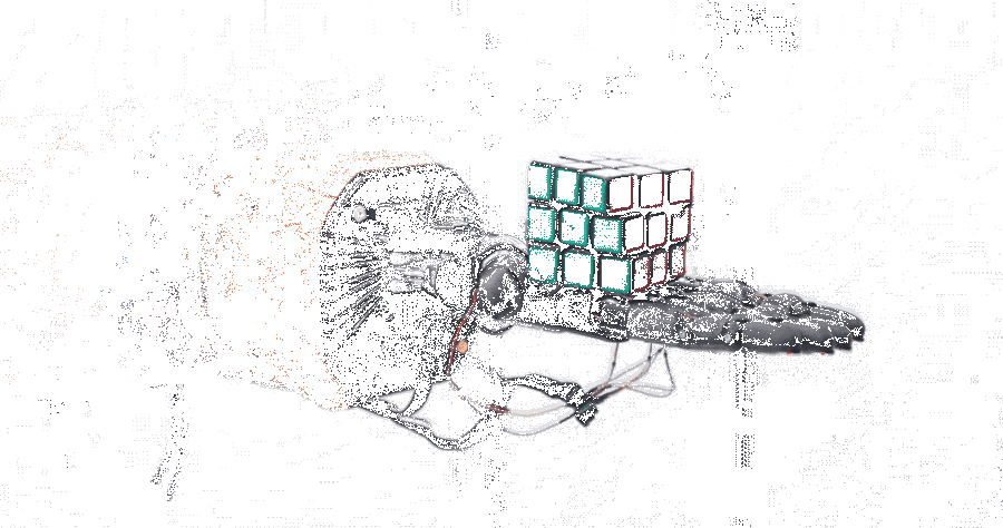 Rubik küp tek el tarafından saniyeler içinde çözülebiliyor.