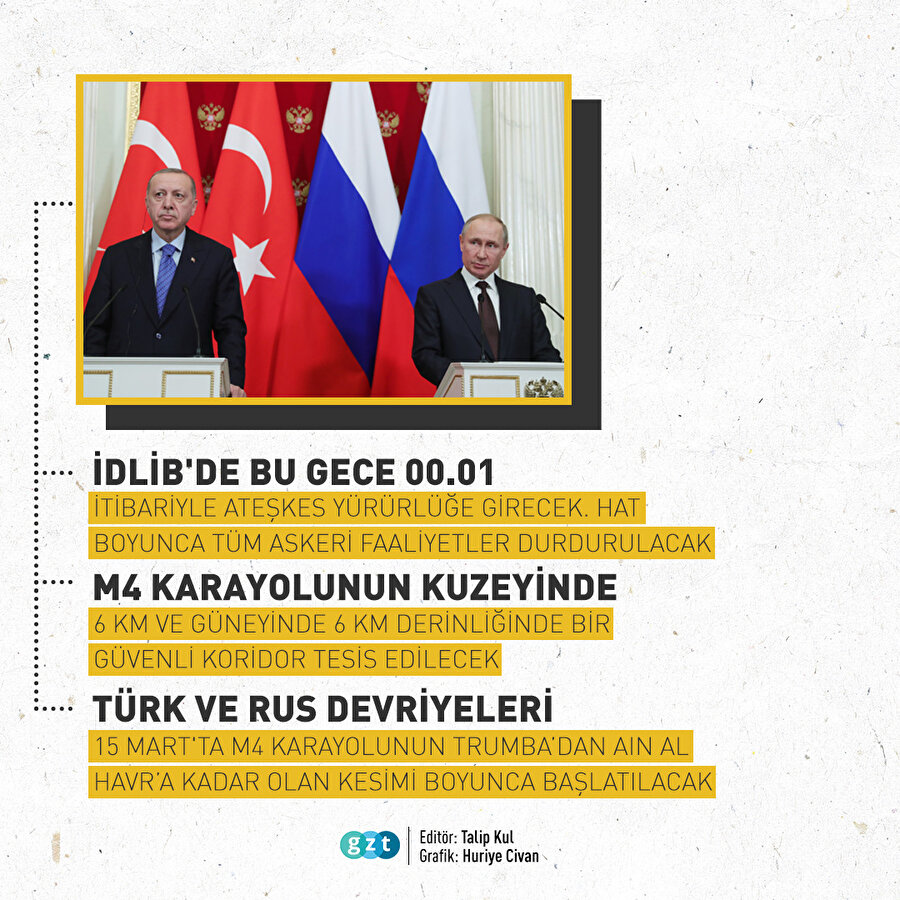 Ateşkes, güvenli koridor ve devriye konusunda anlaşıldı