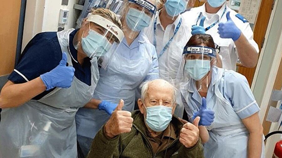 101 yaşındaki adam İngiltere'de virüsü yenen en yaşlı kişi oldu