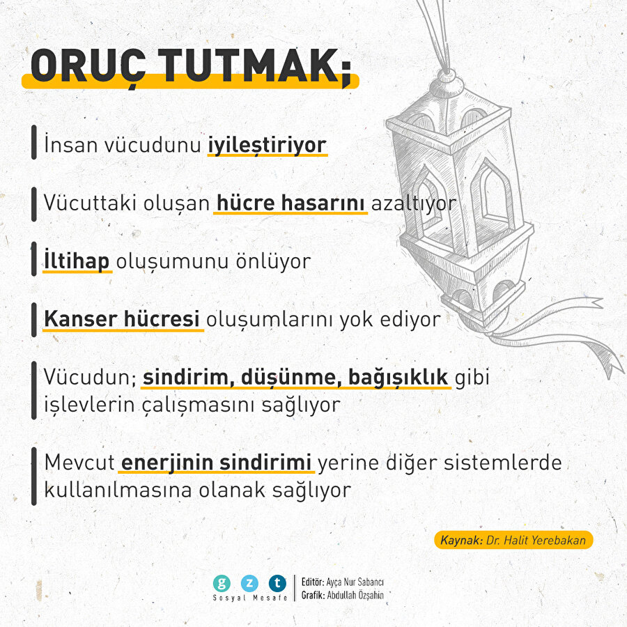 Oruç tutmanın faydaları