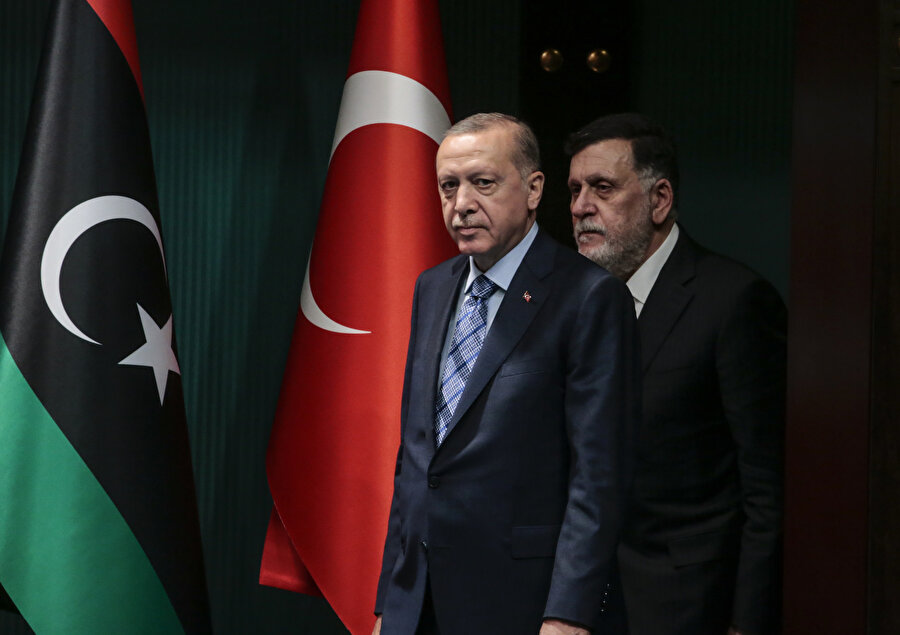 Cumhurbaşkanı Recep Tayyip Erdoğan, Libya Başbakanı Fayiz es-Serrac ile (Arşiv)