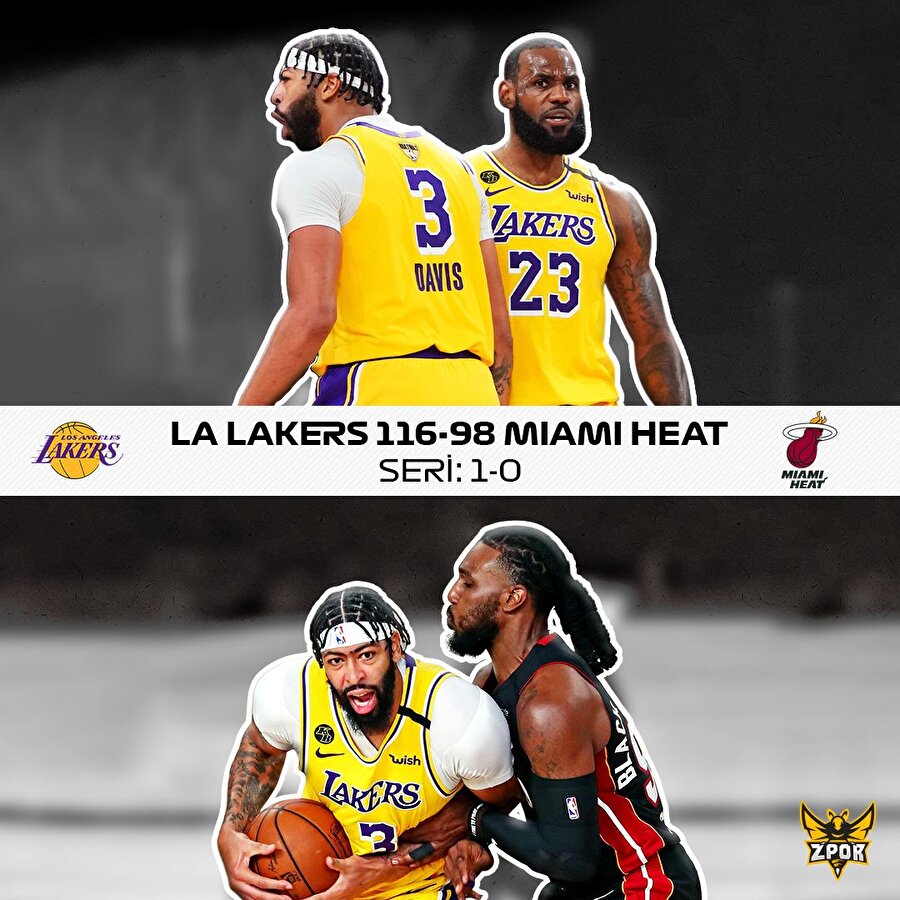 La Lakers final serisinde 1-0 öne geçti