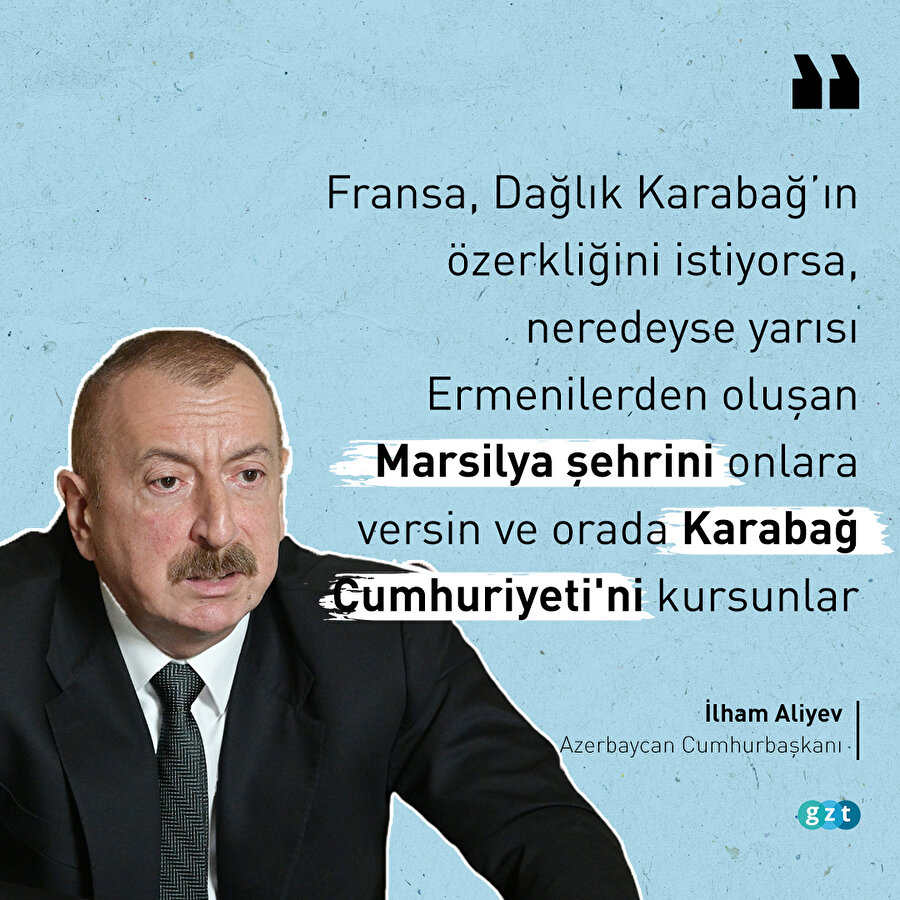 Azerbaycan Cumhurbaşkanı Aliyev'den Macron'a Dağlık Karabağ tepkisi