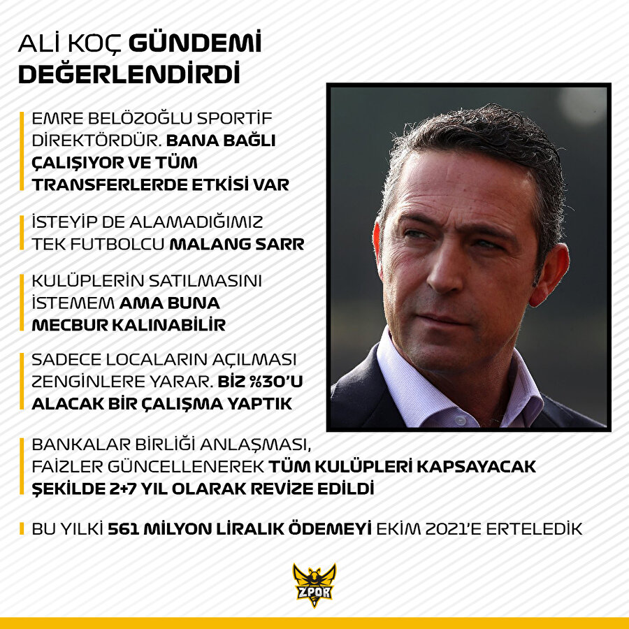 Fenerbahçe Başkanı Ali Koç'tan gündem değerlendirmesi