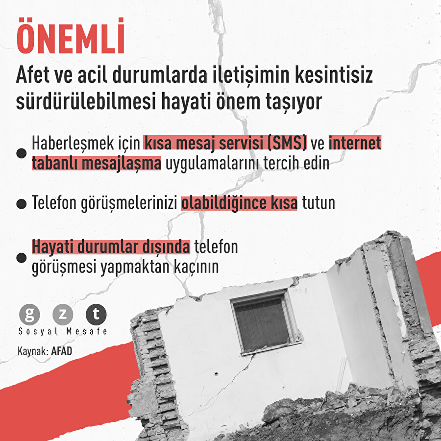 Deprem sonrası acil yardım dışında telefon kullanma❗️