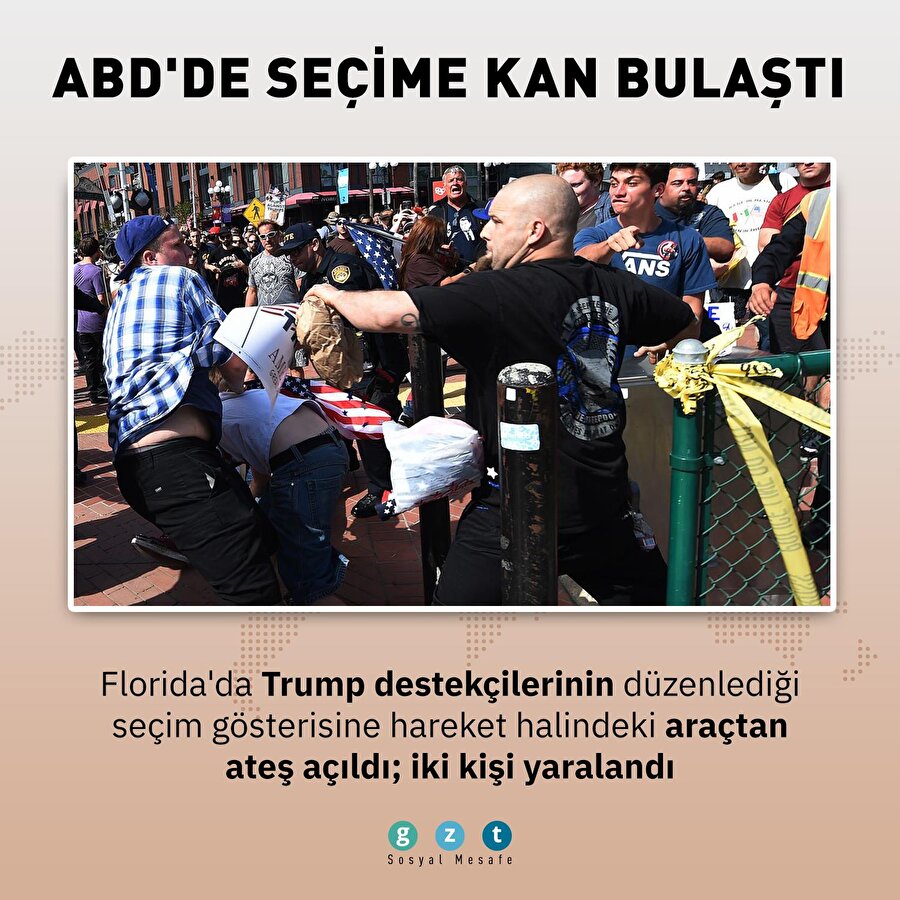 Florida'da Trump destekçilerinin gösterisine ateş açıldı
