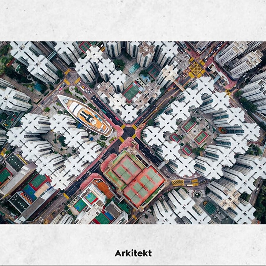 Çin’in yüksek katlı yapılarla kaplı şehrine bakış