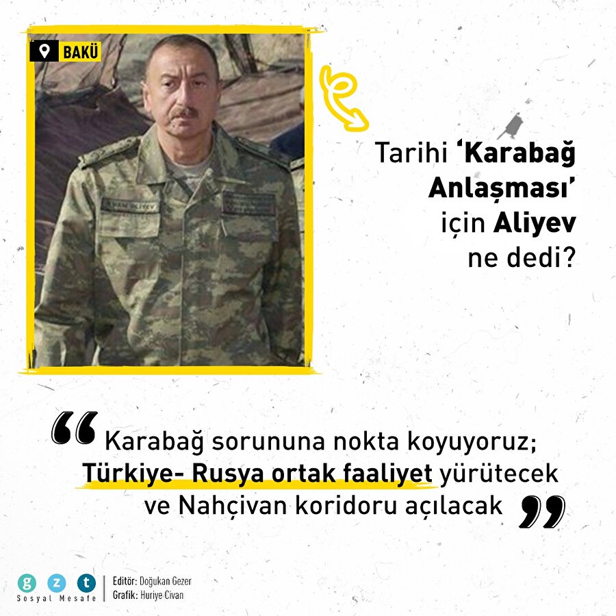 Tarihi Karabağ anlaşması için Aliyev ne dedi?
