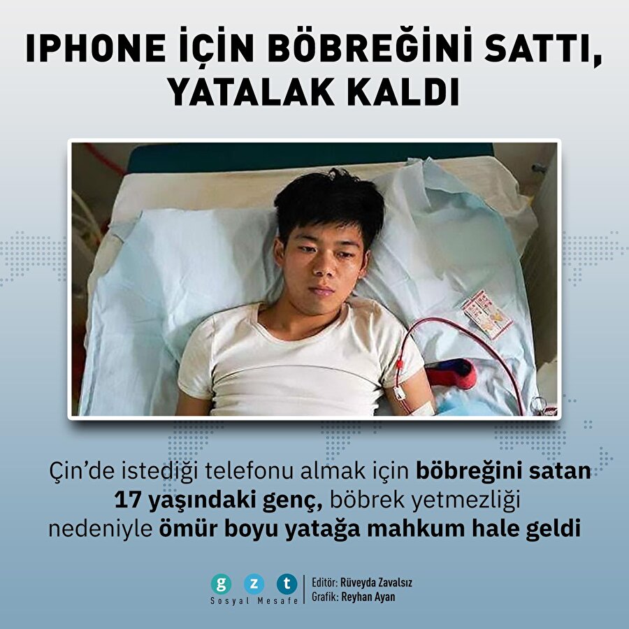 iPhone ve iPad almak için böbreğini satan Çinli genç 20 yaşında yatalak kaldı