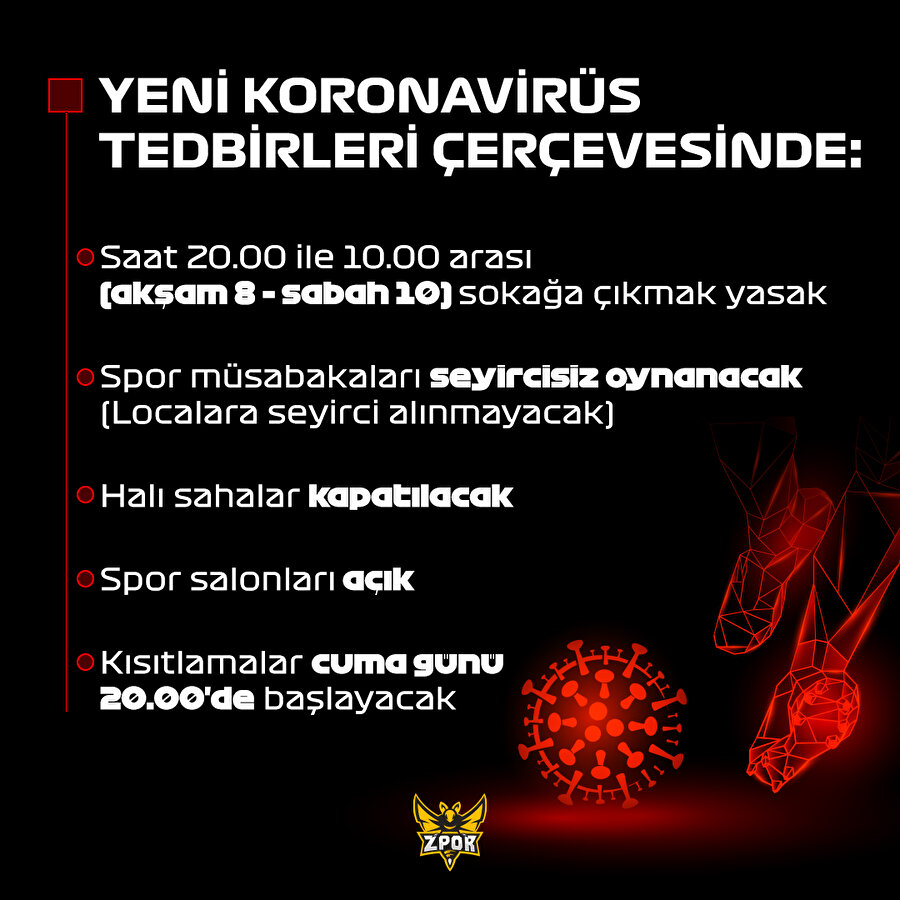 Koronavirüs tedbirleri kapsamında sporda alınan tedbirler