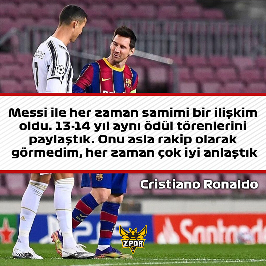 Ronaldo: Messi'yi hiçbir zaman rakip olarak görmedim
