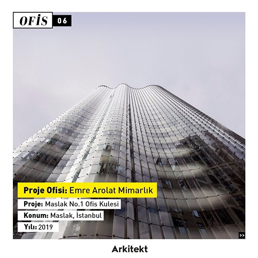 Kvrımlı kabuk katmanıyla bir gökdelen: Maslak No.1