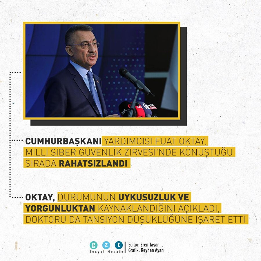 Cumhurbaşkanı Yardımcısı Fuat Oktay konuşma yaptığı sırada rahatsızlandı