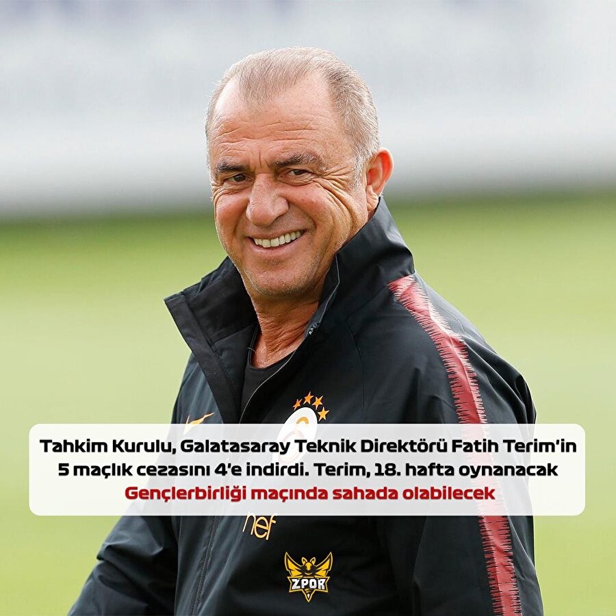 Fatih Terim'in cezasında indirim