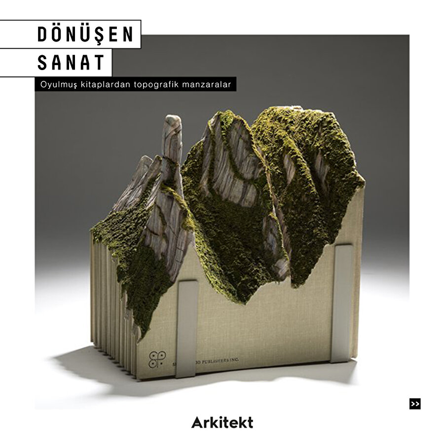 Oyulmuş kitaplardan topografik manzaralar