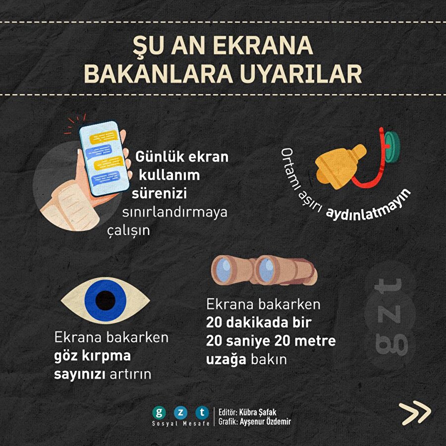 👁📲 Uzun süre ekrana bakarken, gözleri ihmal etmeyin