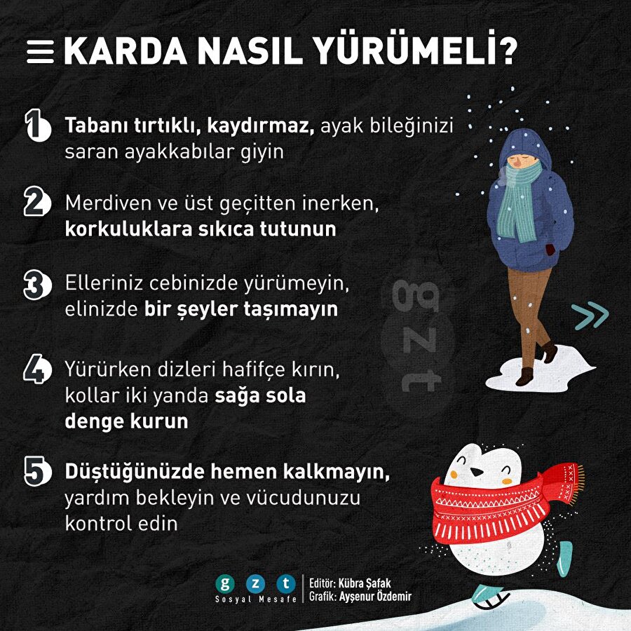 🚶‍♂️❄ Karlı havada düşmemek için nasıl yürümeli?