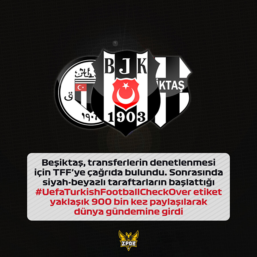 Beşiktaş'tan TFF'ye çağrı