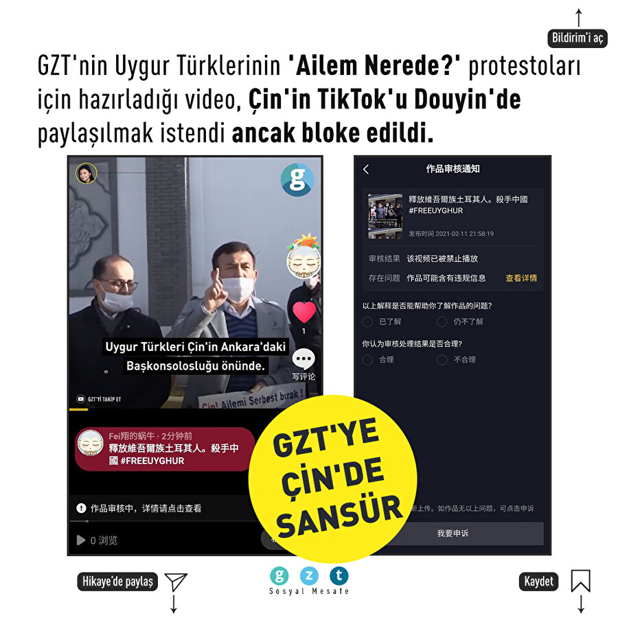 GZT’YE ÇİN’DE SANSÜR!