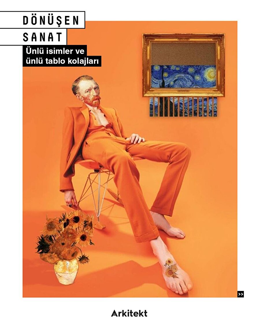 Ünlü isimler ve ünlü tablo kolajları