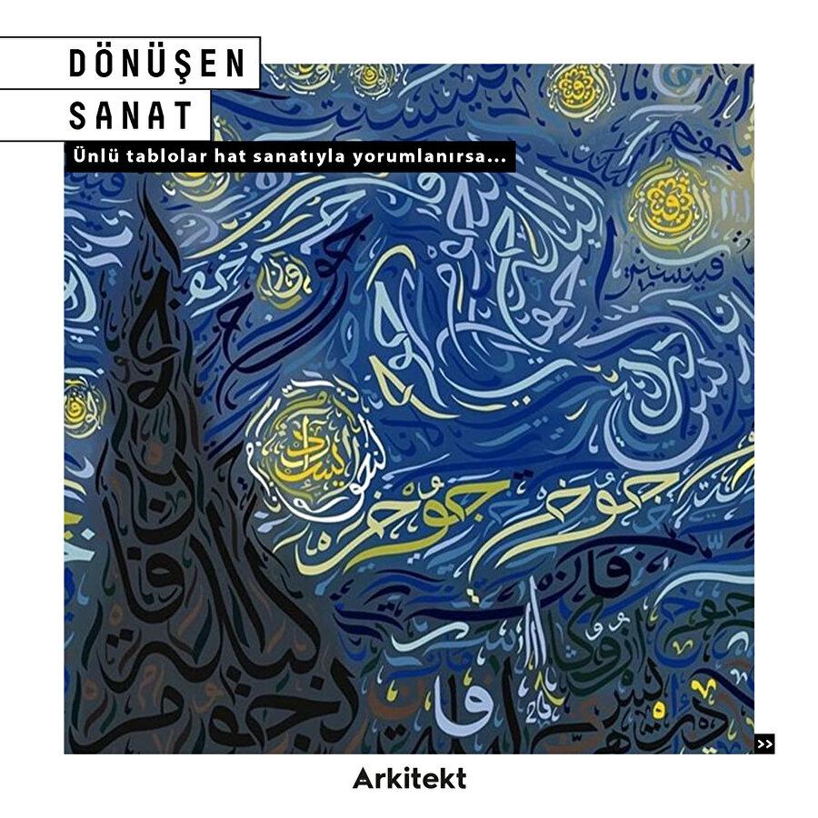 Ünlü tablolar hat sanatıyla yorumlanırsa