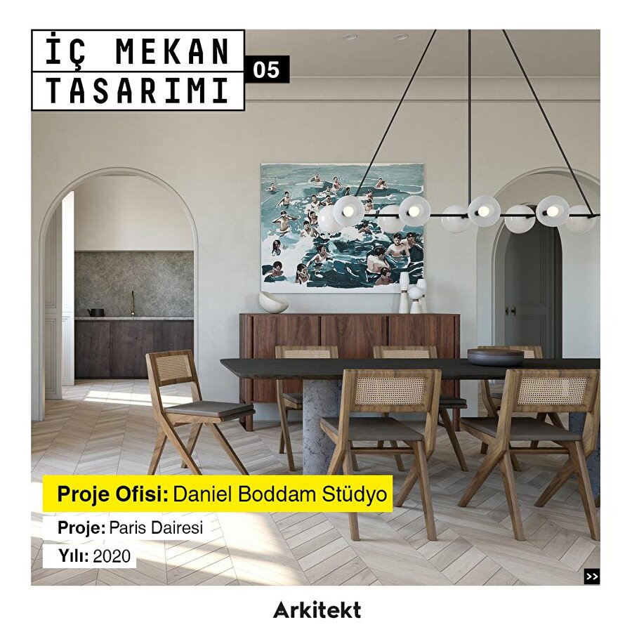 Minimalist ve çağdaş bir yorum: Paris Dairesi