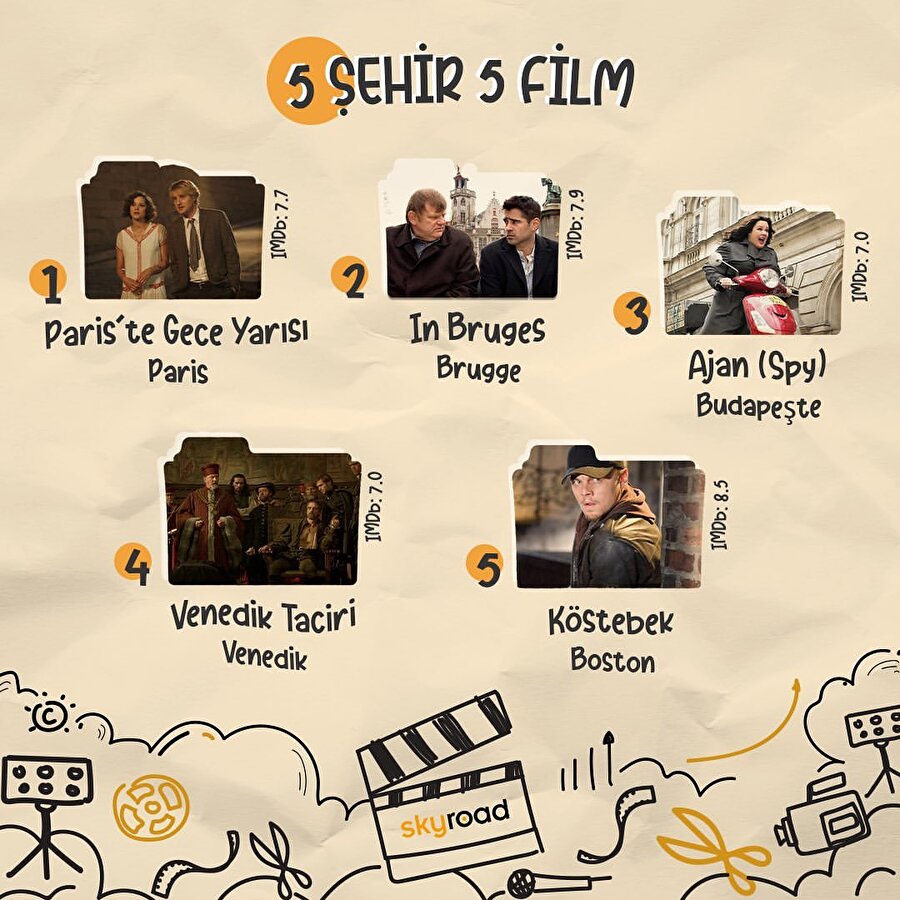5 şehir 5 film  😌