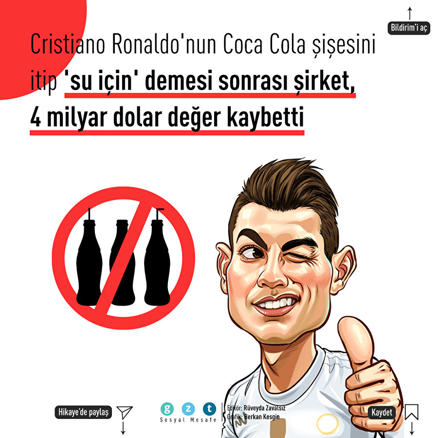 Ronaldo şişeleri masadan kaldırdı, Coca-Cola 4 milyar dolar değer kaybetti