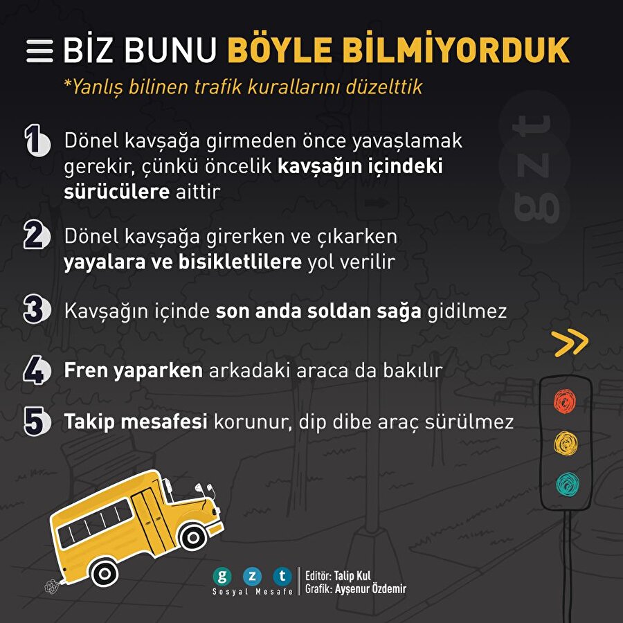 Yanlış bilinen trafik kurallarını düzelttik