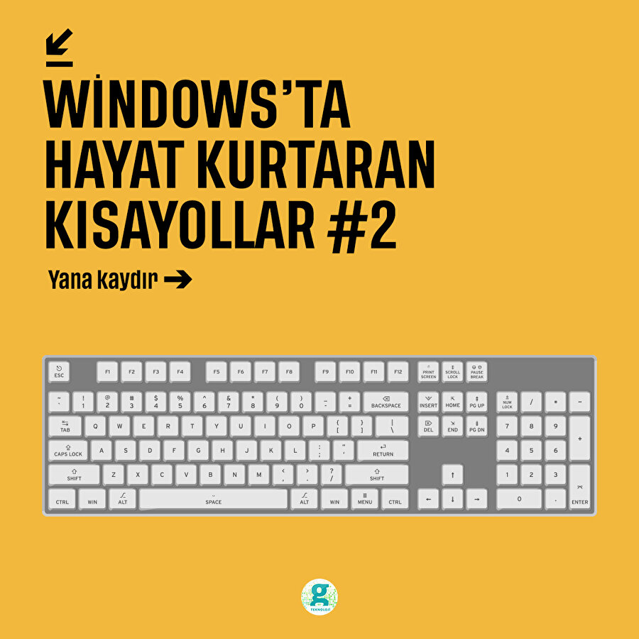 👁️‍🗨️📌Windows'ta hayat kurtaran kısayollar #2