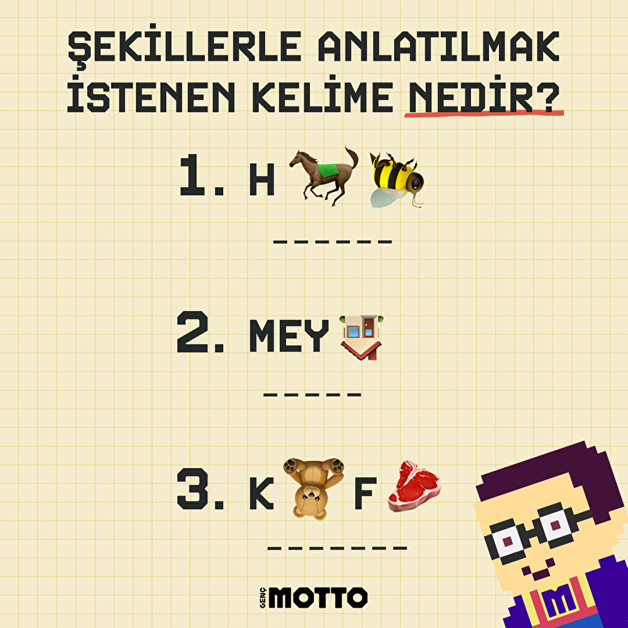 Şekillerle anlatılmak istenen kelime nedir?