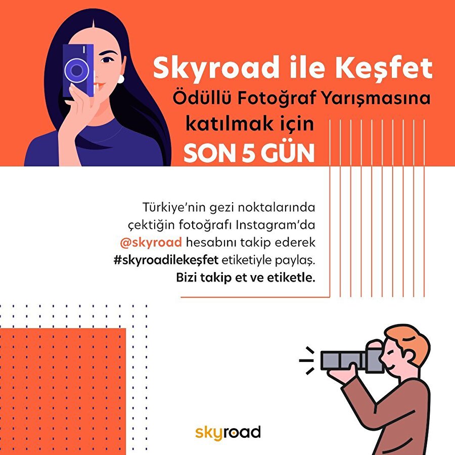 Skyroad ile Keşfet Ödüllü Fotoğraf Yarışmasına katılmak için son 5 gün 🎉