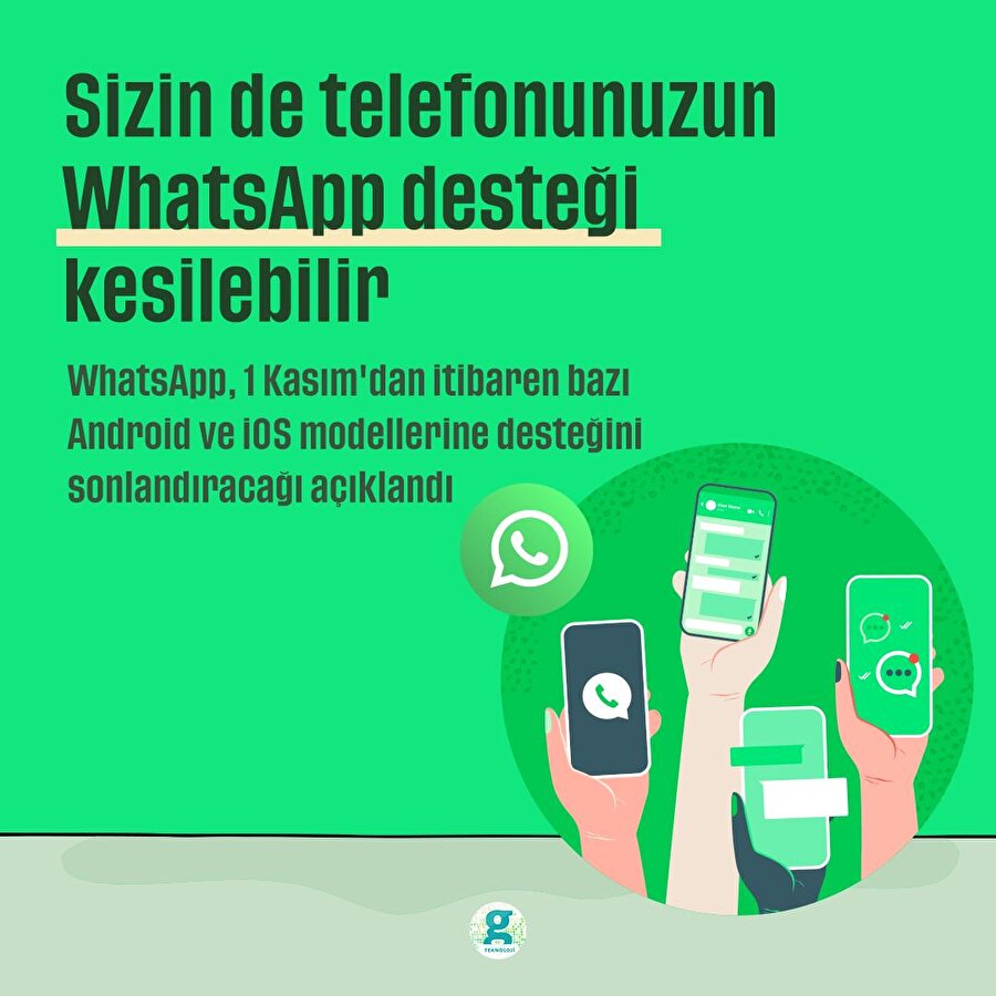 Sizin de telefonunuzun WhatsApp desteği kesilebilir