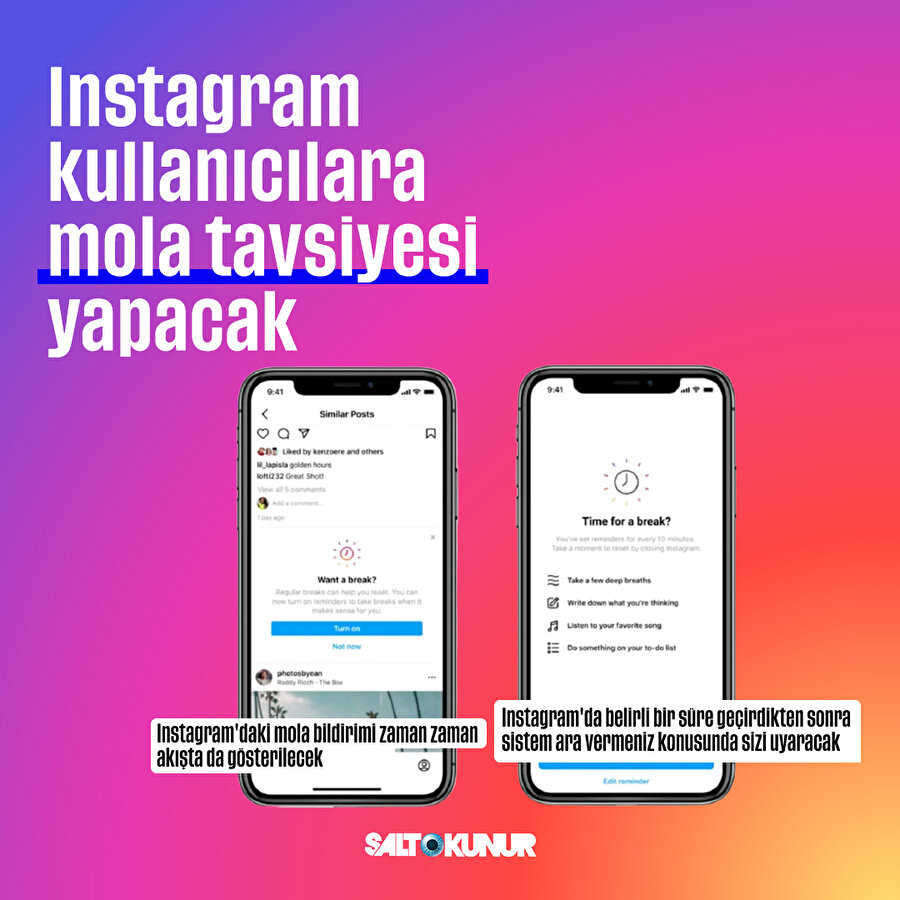 Instagram kullanıcılara mola tavsiyesi yapacak