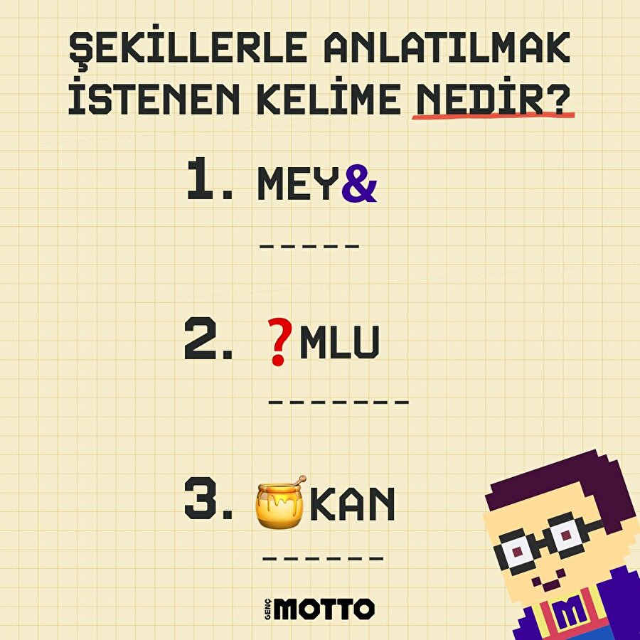 Şekillerle anlatılmak istenen kelime nedir?