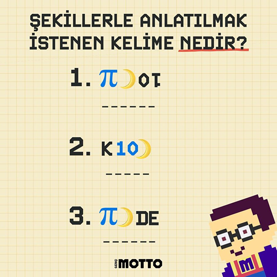 Şekillerle anlatılmak istenen kelime nedir