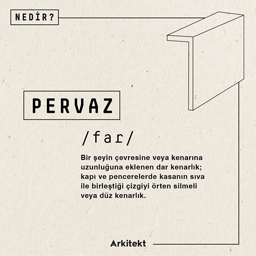  Mimarlık sözlüğünde ‘pervaz’ 
