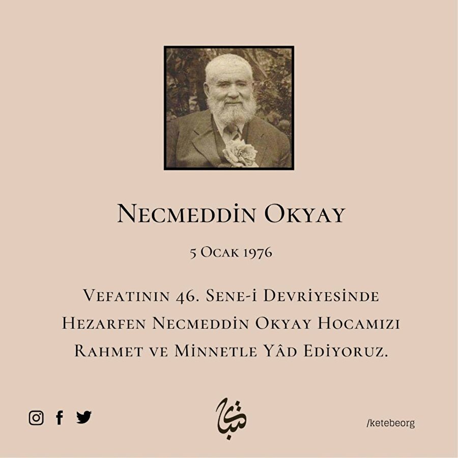 Necmeddin Okyay hocamızı rahmetle yâd ediyoruz 