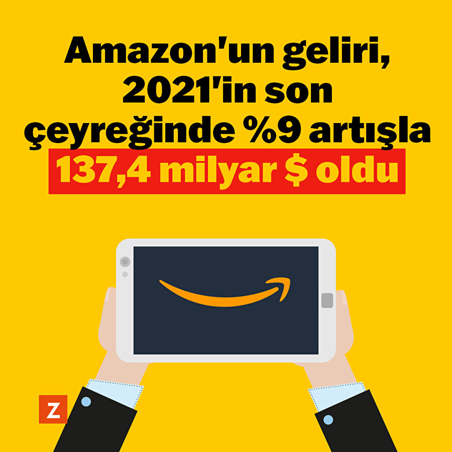 Amazon'un 4. çeyrek geliri %9 arttı