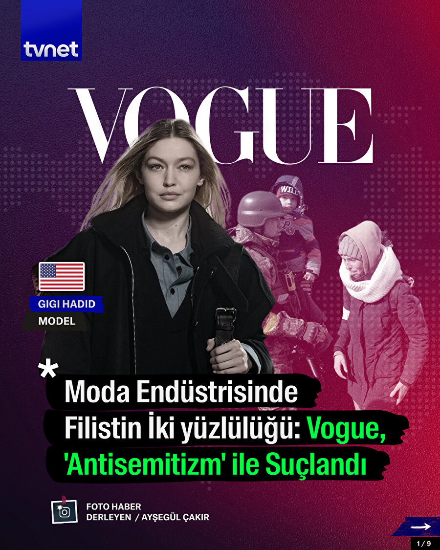  Moda Endüstrisinde Filistin İki yüzlülüğü: Vogue, 'Antisemitizm' ile Suçlandı