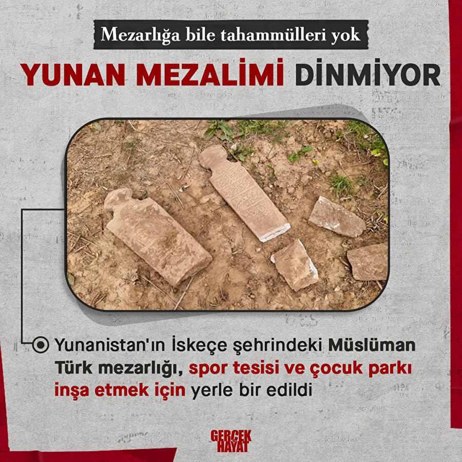 Mezarlığa bile tahammülleri yok