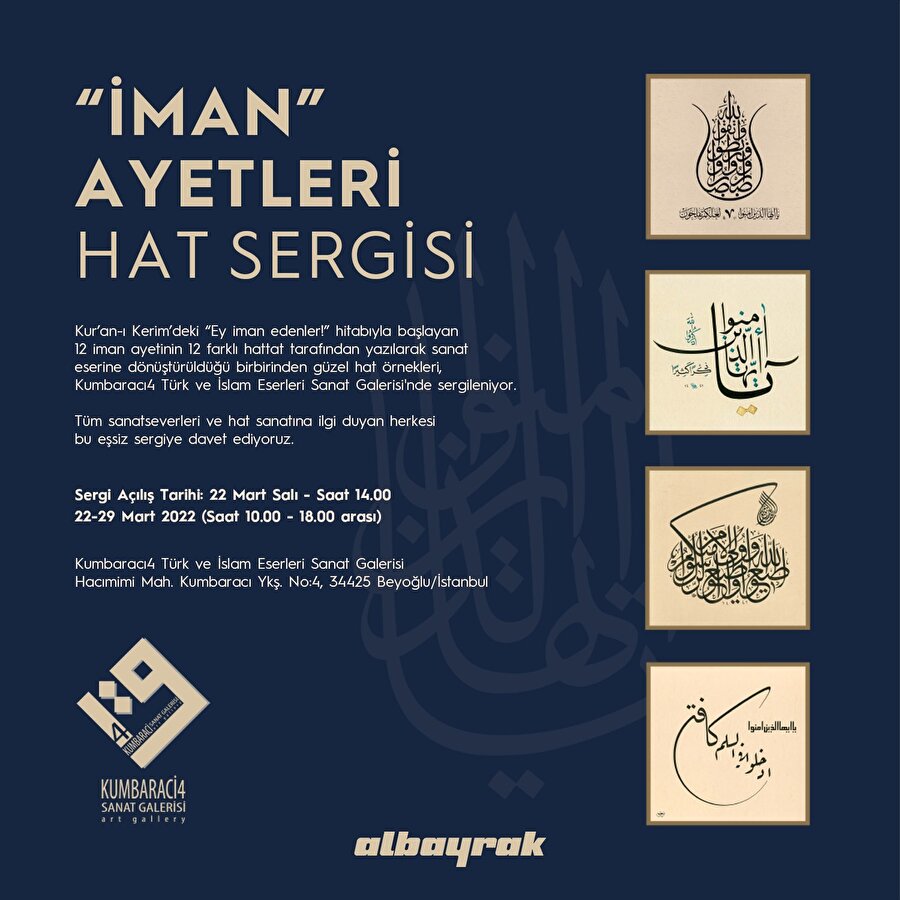 "İman Ayetleri" Hat Sergisi yeniden sanatseverlerle buluşuyor