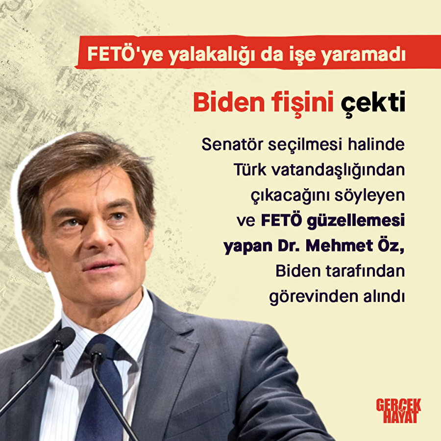 Biden, Mehmet Öz'ü görevden aldı