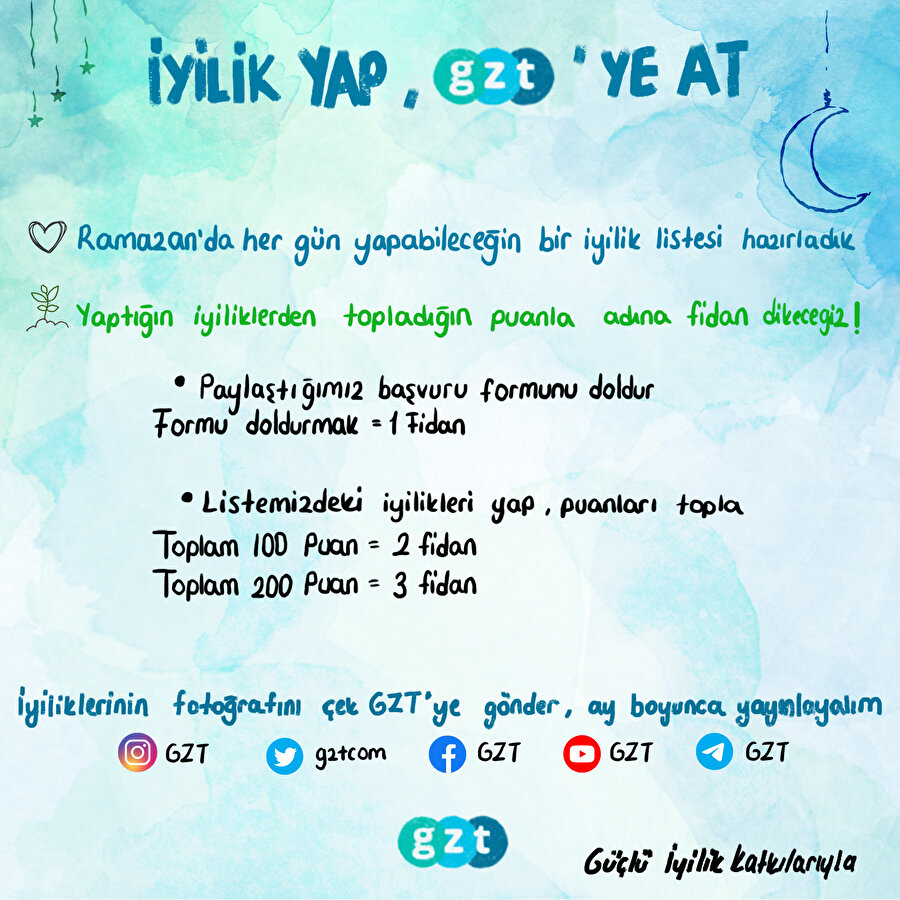 İYİLİK YAP, GZT'YE AT: Ramazan'da iyilik projesi