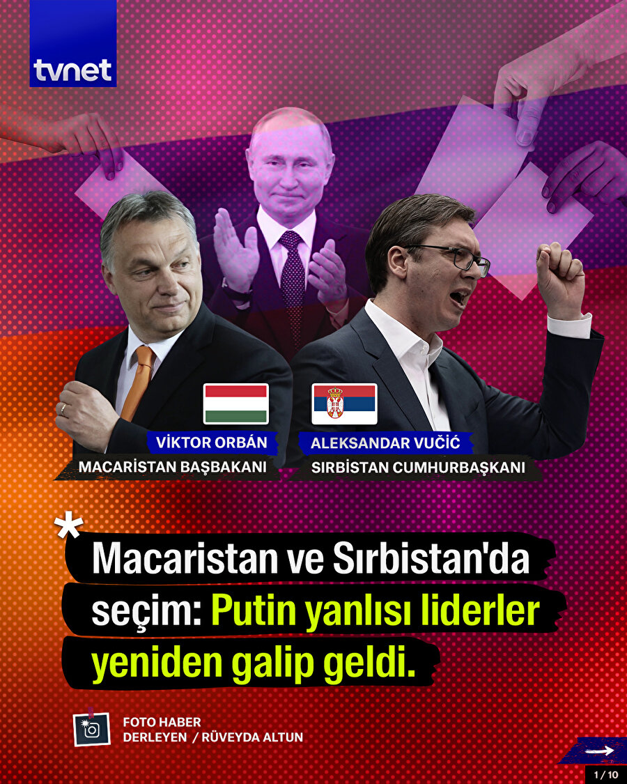 Macaristan ve Sırbistan'da seçim: Putin yanlısı liderler yeniden galip geldi.