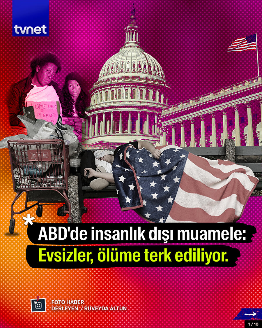 ABD'de insanlık dışı muamele: Evsizler, ölüme terk ediliyor.