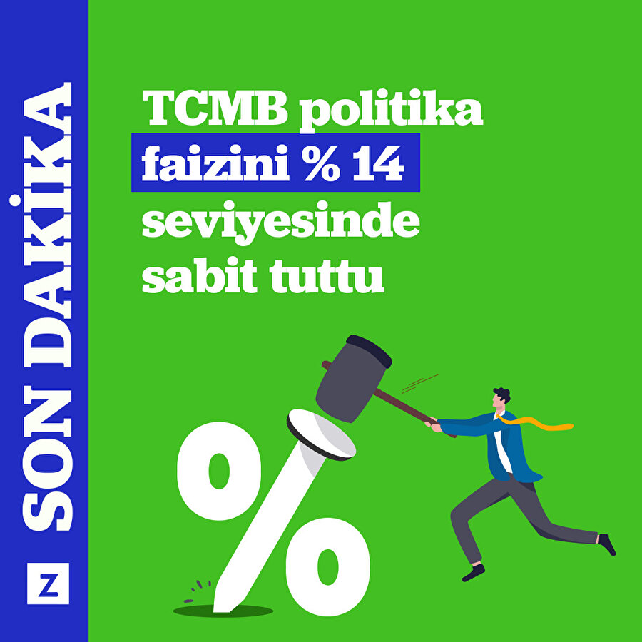 TCMB politika faizini %14 seviyesinde sabit tuttu