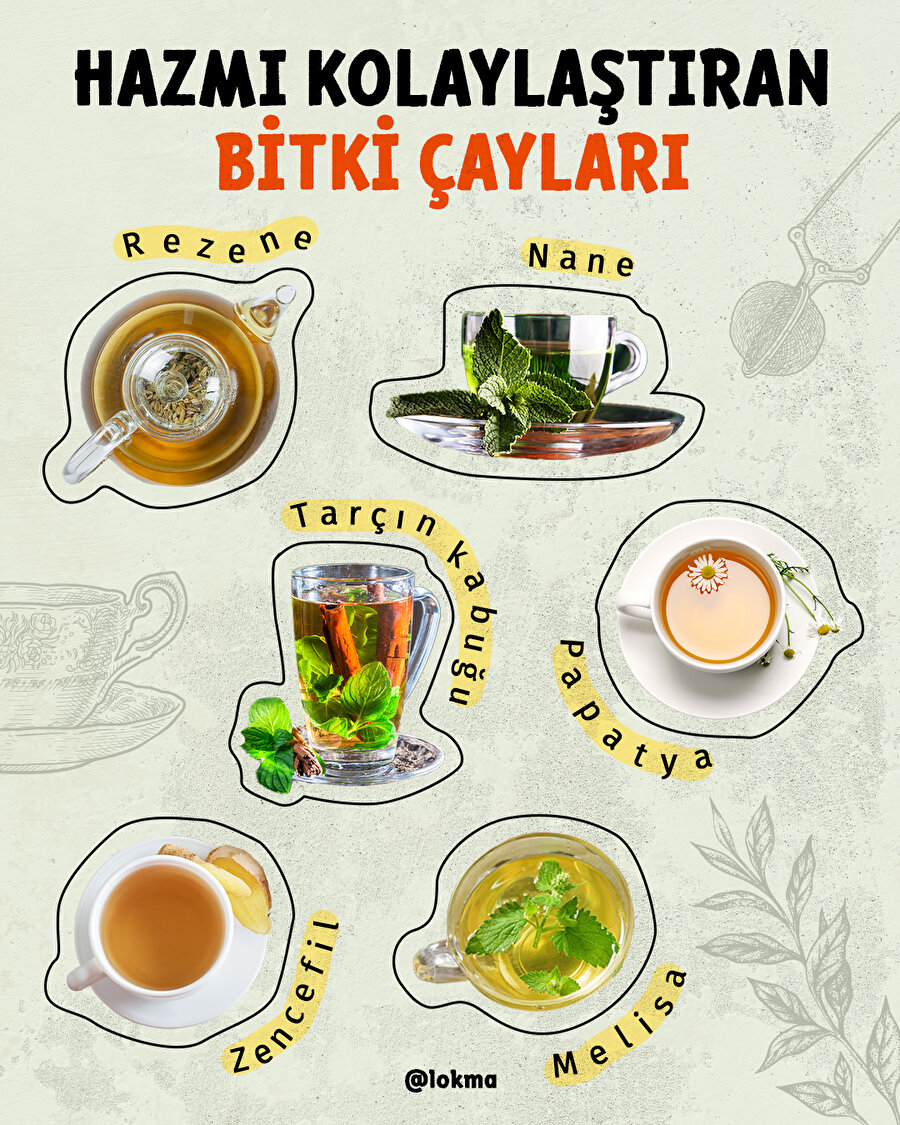 Hazmı kolaylaştıran bitki çayları